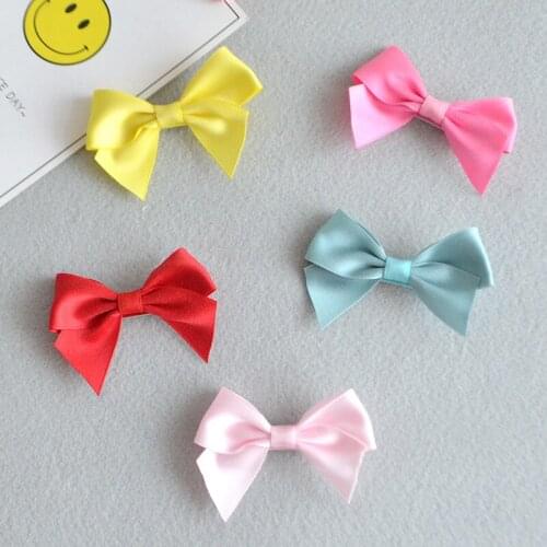 Wholesale Boutique 10pcs Fashion Cute Ribbon Bow Hairpins Solid Ribbon Bwoknot Hair Clips Princess Headwear Hair Accessories
