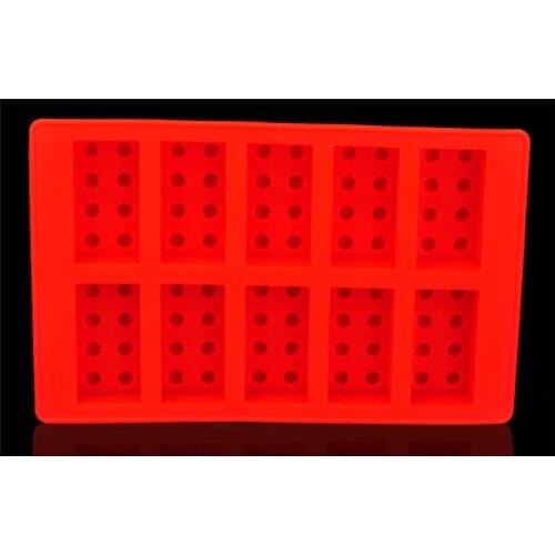 2pieces/lot) Latest 10-well toy bricks shape fine silicone reusable ice cubes ice mold cube for bar home drinking accessories