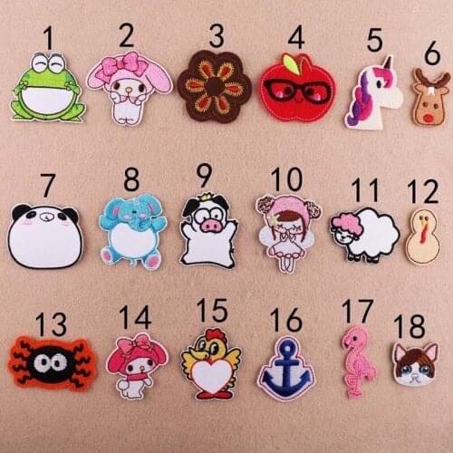 50pcs/lot Cartoon Animals Elephant Embroidery Patches Letters Clothing Decoration Accessories Diy Iron Heat Transfer Applique