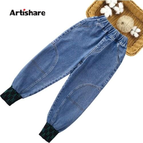 Girls Jeans Patchwork Girls Jeans Pants Spring Autumn Trousers For Children Casual Style Childrens Clothes 6 8 10 12 14