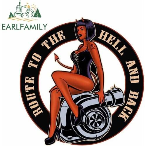 EARLFAMILY 13cm x 12.6cm for To The Light and Back Pin Up Car Stickers Windshield Decal Surfboard Fold GTR EVO Car Assessoires