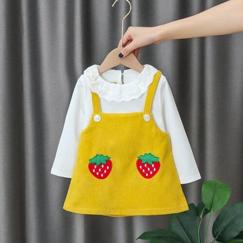 HA-002 Promotion! 2021 Girls Chinese Style Dress Children Spring Clothing Strawberry Princess Cute 0ne-Piece