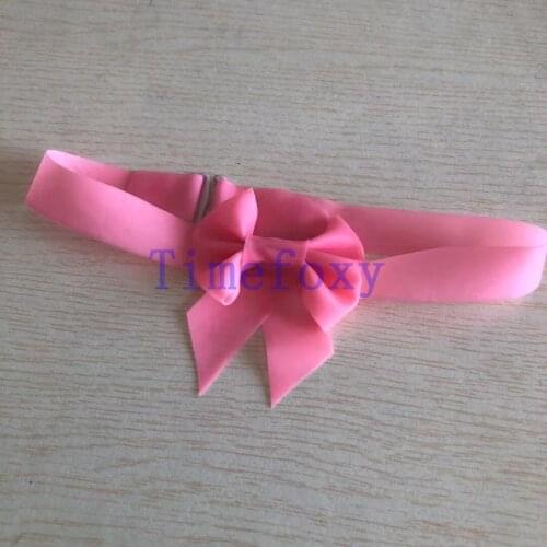 Hand make latex bow collar pink color tie rubber detachable collar fashion men and women collar party accessories