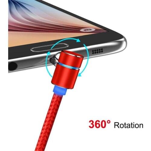 Magnetic Cable Right Angle 90 Degree Round Micro USB Type C Fast Charging