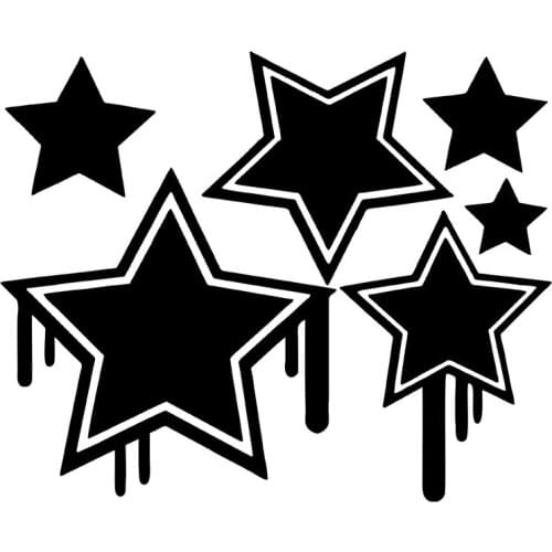 MIGNATIS - Five Hollow Stickers with Paint Splash Melt Effect Mural Art Decal For Car Window Loptop Decoration Vinyl Stickers wa