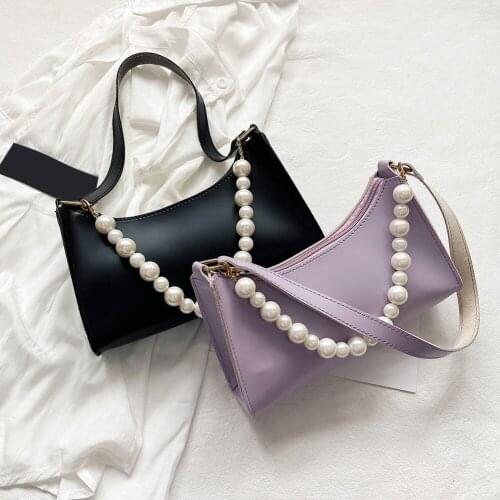 Fashion Solid Color PU Women Handbag Tote Casual Street Underarm Shoulder Bag Popular Simple Female Daily Bag