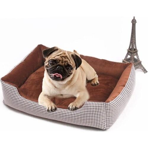 Soft Pet Beds Dog Kennel Warm Lattice Dog House Creative Winter Cats Mat Portable Cushion For Small Medium and Large Puppy