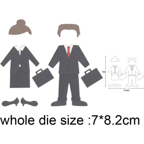 2020 New Metal Cutting Dies Man Woman Suit Briefcase Craft Dies Scrapbooking Album Cards Making Embossing Die Cuts stencils dies