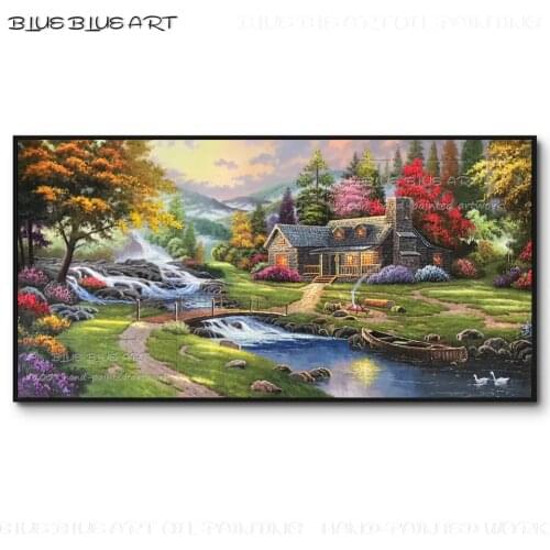 Excellent Artist Hand-painted Thomas Landscape Oil Painting on Canvas Reproduction American Artist Thomas Landscape Oil Painting
