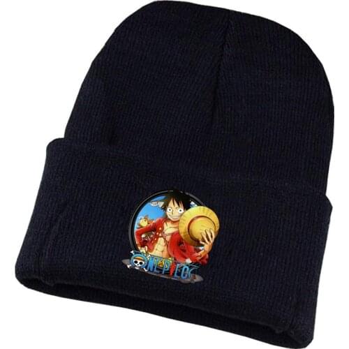 Anime Japan One Piece Hat Trafalgar D Water Law Caps Knitted Winter Warm Hats Men Women Boys Girls Elastic Black hat