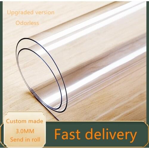 3.0mm High Quality Private Customized PVC Soft Glass Tablecloth Table Cover For Coffee Table Dining Table Fast Delivery