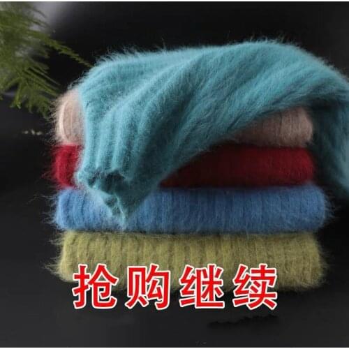 Super Warm 100% Mink Cashmere Sweaters and Pullovers Women Winter High Elasticity Soft Tops Female Turtleneck Basic Jumper