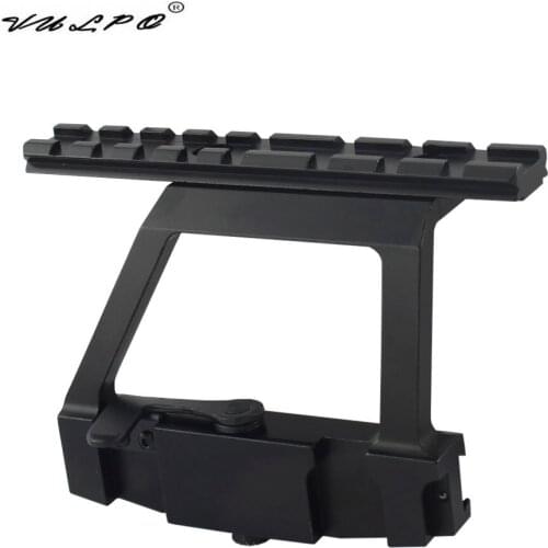 VULPO New Type Tactical AK 74U Rail Mount Quick Release 20 mm AK Side Rail Lock Scope Mount Base for AK 74U Airsoft Rifle