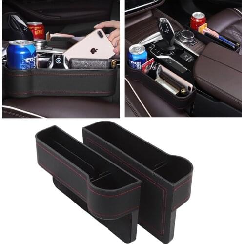 Storage Box Car Organizer Seat Gap PU Case Pocket Car Seat Side Slit for Wallet Phone Coins Cigarette Keys Cards For Universal