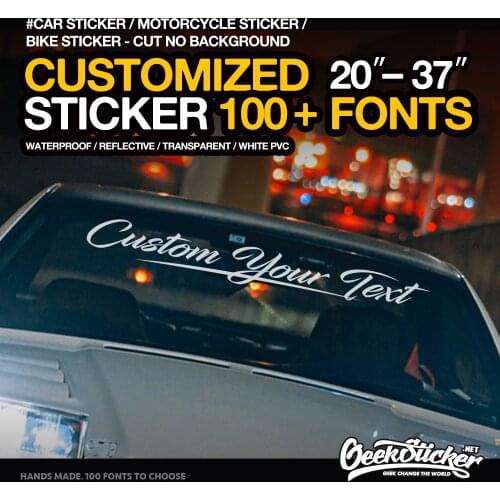 100+ Fonts Custom Text Decal Sticker Your Name Slogan Company Name Number For Car Motorcycle Bike Boat Shop Window Waterproof
