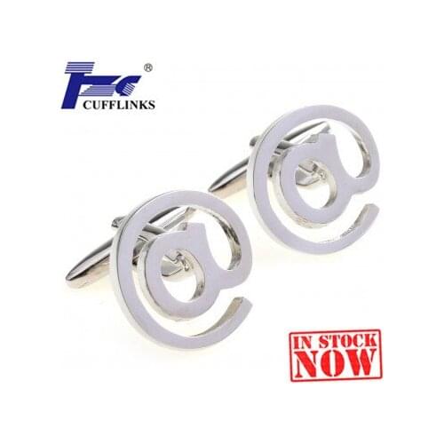 Siver AT Cufflink Cuff Link 2 Pairs Free Shipping Promotion