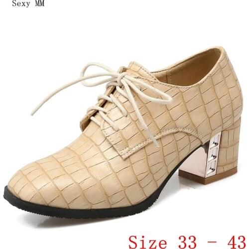 Pumps Women Oxfords Career Shoes High Heels Woman High Heel Shoes Kitten Heels Small Plus Size 33 - 40 41 42 43