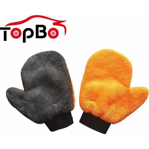 1Pcs Coral Cashmere Car Wash Glove Auto Car Microfiber Cleaning Water Absorption Wash Tools Car Accessorie