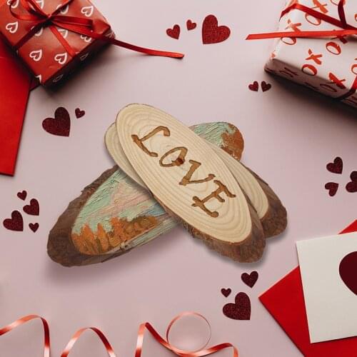 1pcs Oval Wood Chips Wood Chips Solid Wood Handmade DIY Round Stakes Round Small Wooden Boards Sheet Materials Wood Blocks