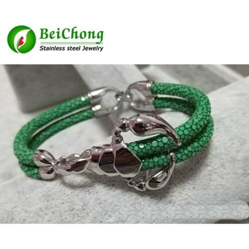 10pcs Genuine Stingray Strap Bracelet Black & Blue high watch accessories Scorpion luxury thailand stingray bracelet for watch