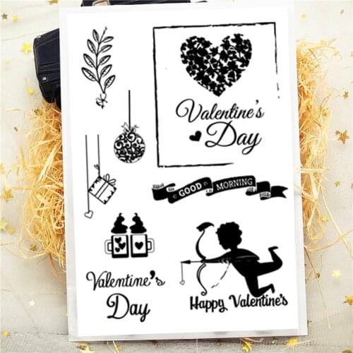 11x16CM Valentines Day Cupid Transparent Seal Clear Stamps Silicone Seal Roller Stamps DIY Scrapbook Album / Card Production