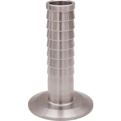 2" Tri Clamp x 1"(25.4mm)Hose Barb 64mm OD 4"(101.6mm) OAL Sanitary 304 Stainless Steel Homebrew Beer & Craft Hardware