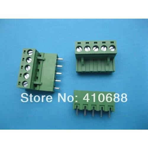 24 Pcs 5 way/pin Pitch 5.08mm Screw Terminal Block Connector Pluggable Type Green 2EDCK-2EDCV-5.08