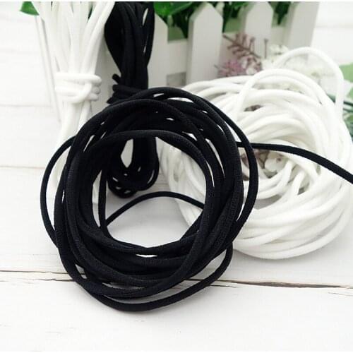 3/5mm White DIY Face Mask Elastic Band Round Mask Elastic Cord Soft Elastic Bands Rubber Ear Hanging Rope DIY Sewing Accessories