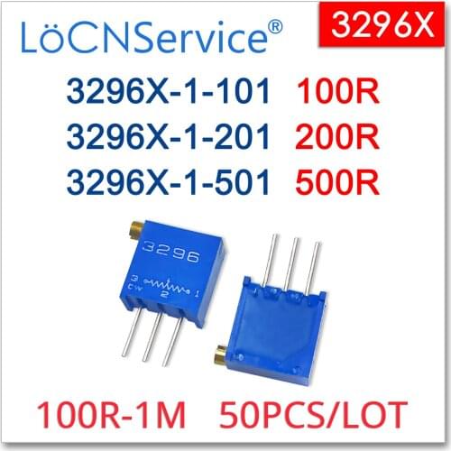 3296X 50PCS 100R 200R 500R Trimming Potentiometer Made in China High Quality 3296X-1-101 3296X-1-201 3296X-1-501 101 201 501