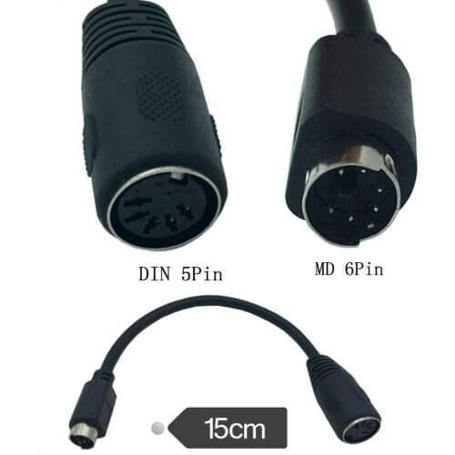 6Pin Mini-DIN (PS2) Male To DIN 5Pin Female Adapter Connector Cable For Keyboard 15cm
