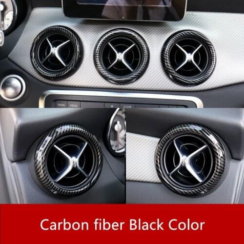 ABS Carbon Fiber Style Air Conditioning Outlet Ring Trim 5Pcs For Mercedes Benz A W176 13-18 GLA X156 13-15 CLA C117 13-18 Class