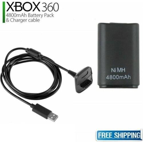 Rechargeable Battery Pack Charger Cable Dock For Xbox 360 Wireless Controller USB Game Controller Charging Cable Dropship