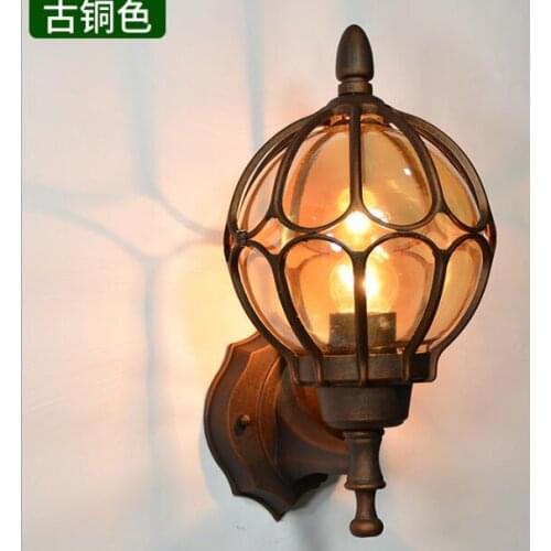 American retro industrial wind globe indoor hollow landscape villa corridor outdoor courtyard wall lamp