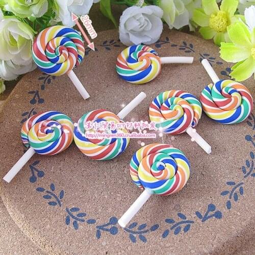 Free shipping flat back resins Lollipop Candy 10pcs 25mm mixed kawaii cabochon crafts DIY home decoration christmas scrapbooking