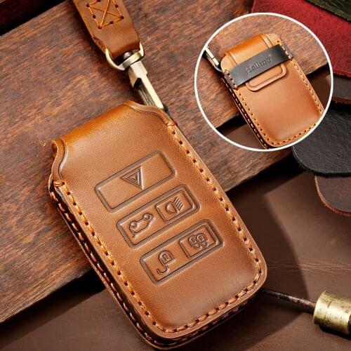 Leather Key Case New Car Key Cover Set For Land Rover Range Rover Sport Evoque Freelander2 For Jaguar XF XJ XJL XE C-X16