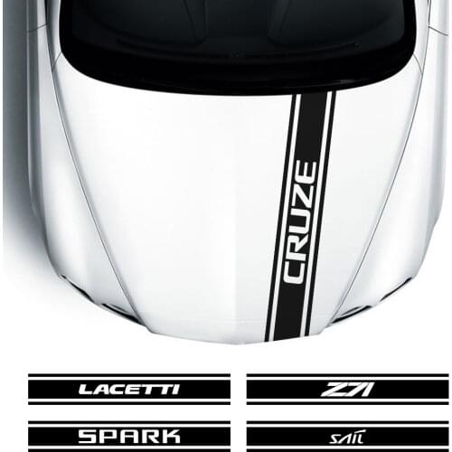 For Chevrolet AVEO Camaro Captiva Cruze Equinox Impala Lacetti Malibu Sail Sonic Spark SS Trax Z71 Accessories Car Hood Sticker