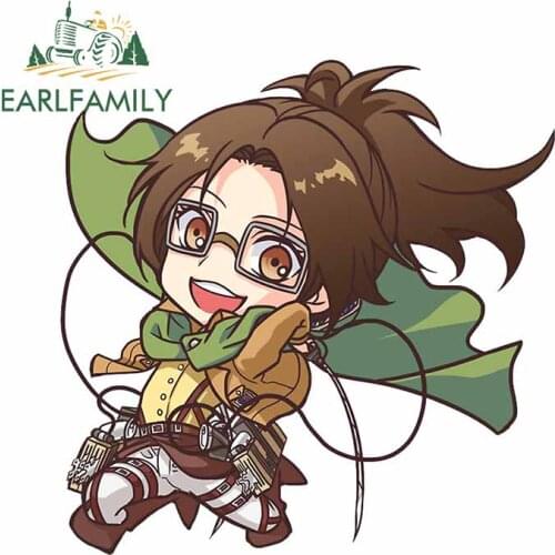 EARLFAMILY 13cm x 12.7cm for Attack on Titan Hanji Waifu Decal Windshield Refrigerator Car Stickers Laotop Motorcycle Decoration