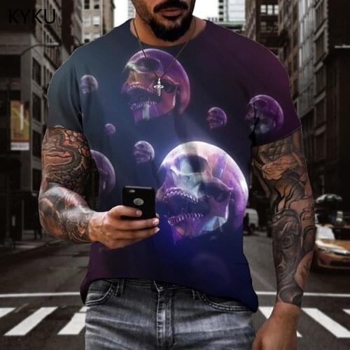 3d Tshirt Skull T shirt Men Hip Hop Shirt Print Halloween Anime Clothes Rock T-shirts 3d Mens Clothing Hip hop Cool Style O-Neck