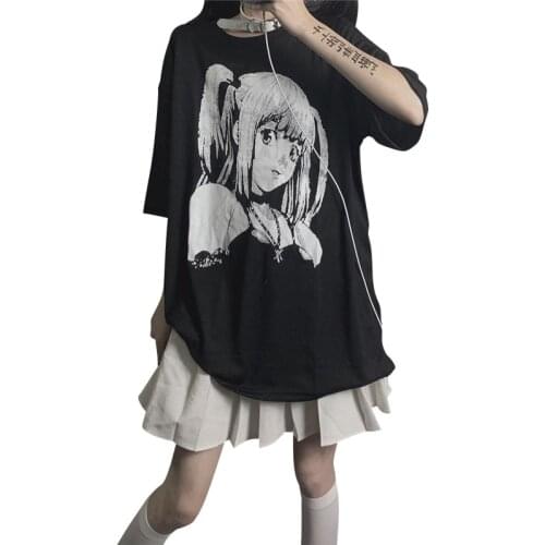 Anime Death Note Misa Amane Imitation Sexy Tube Tops T Shirt Cosplay Costume Japanese Manga Oversize T-shirt Short Sleeve Tees