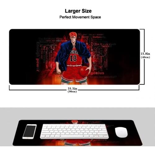 SLAM DUNK Laptop Gaming Mice Mousepad Computer Gaming Mousepad Anti-slip Natural Rubber with Locking Edge Gaming Mouse Mat