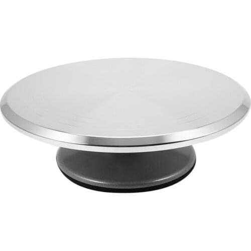 Baking Tool Alloy Mounted Cream Cake Turntable Rotating Table Stand Base Turn Around Decorating Silver Metal