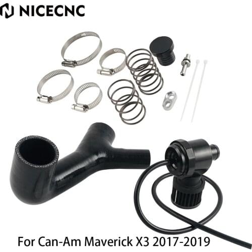 NICECNC Turbo Blow Off Valve Kit For Can-Am Maverick X3 2017-2019 2018 ATV Diverter Valve Billet Plug Filter Vent Tube Clamp
