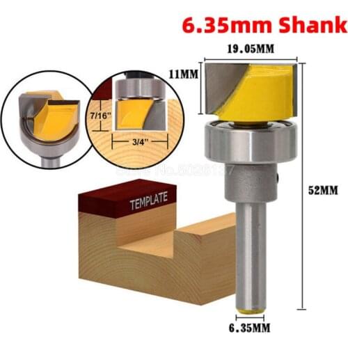1Pcs 1/4*3/4*11 End Mill Router Bit Milling Cutter Door Plate Bottom Clear Drill Solid Carbide Woodworking Trimmer Knife Handle