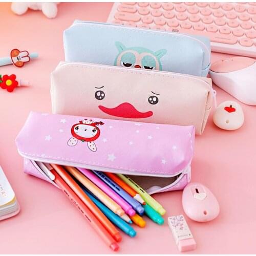 Creative Pencil Case Simple Animal Pupil Pencil Case Fixed Pencil Case Stationery Bag Stationery Box Pencil Bag Canvas