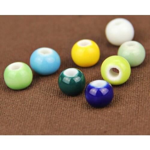 50pcs/lot Wholesale 8mm Handmade Round Porcelain Ceramic Beads Loose Jewelry Craft Bracelet DIY Beads Accessories