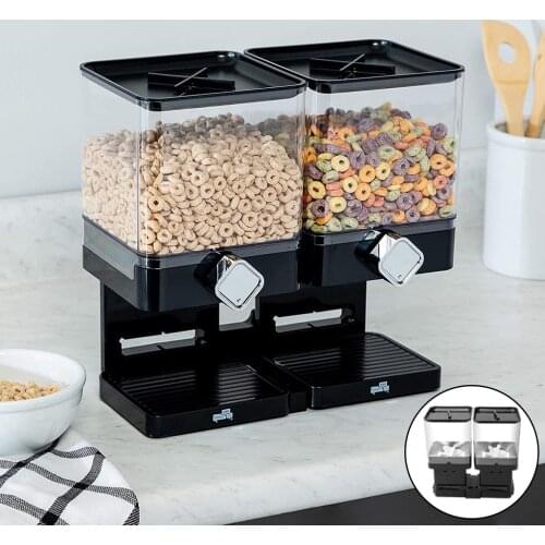 Kitchen Grains Storage Dispenser Free Standing Container Rice Barrels Sealed Dry Food Press Container Cereal Box