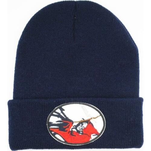 LDSLYJR Geometric skull embroidery Thicken knitted hat winter warm hat Skullies cap beanie hat for men and women 371