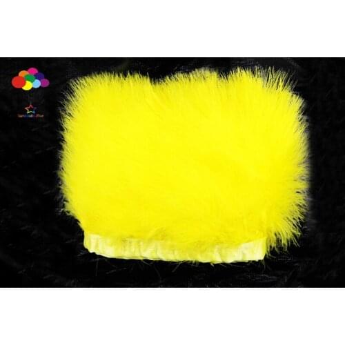 2 meter high quality turkey feather yellow trim ribbon 6-8inch/15-20cm wide for skirt wedding dress party DIY crafts carnival