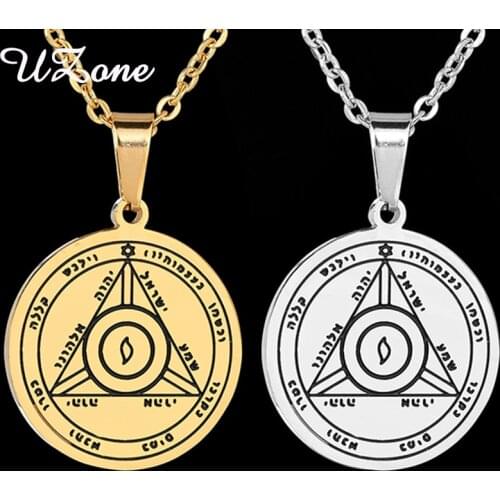 Stainless Steel Necklace Key Of Solomon Pendant For Men Cool Jewelry Statement Necklace Party Gift