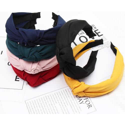 Solid Color Knot Headbands for Women Simple Fabric Girls Hairband Women Hair Accessories Hair Band 2021 Fashion Headwear